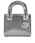 Micro Cannage Lady Dior, &pound;1,900, Handbags, Silver, Leather, Front view